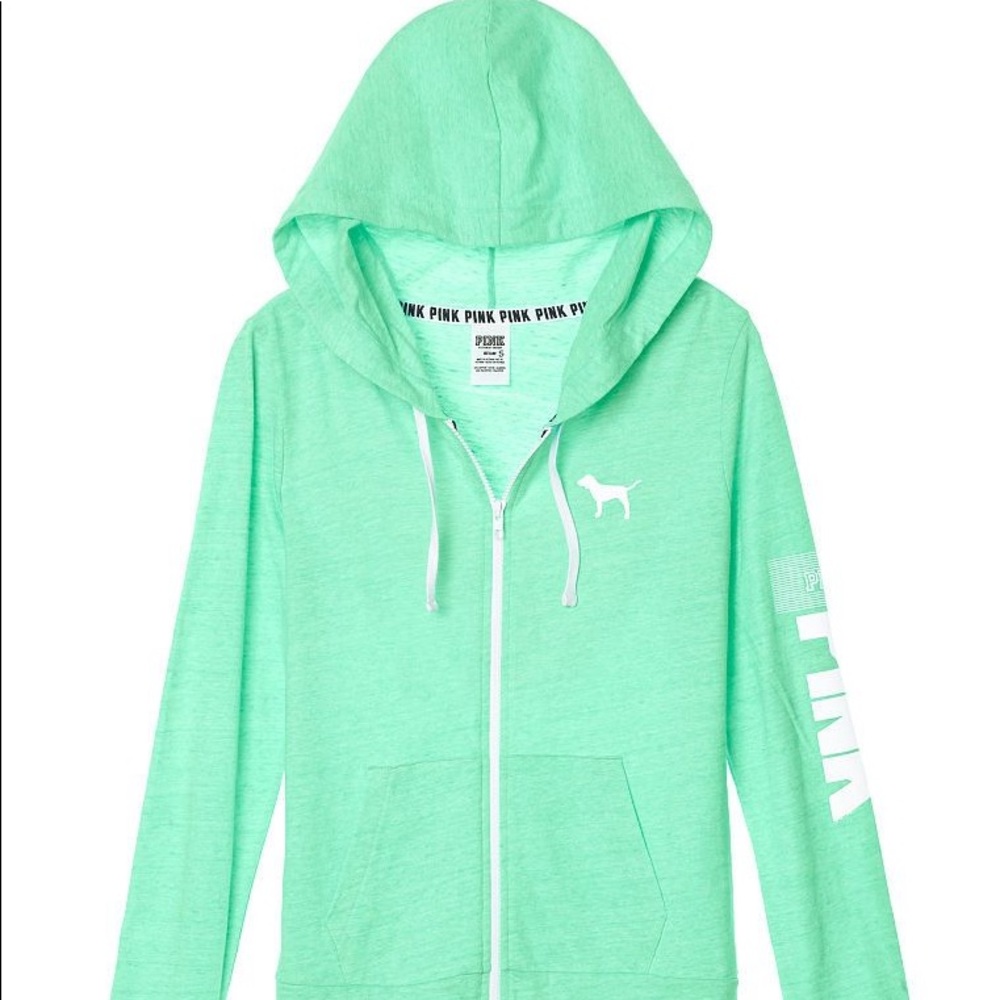 vs pink beach jersey full zip hoodie